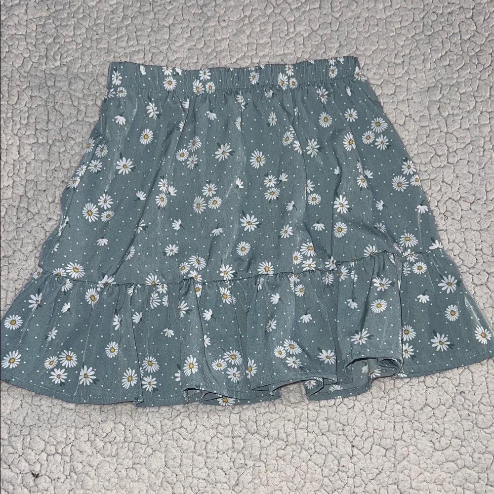 Floral A-Line Skirt in Blue